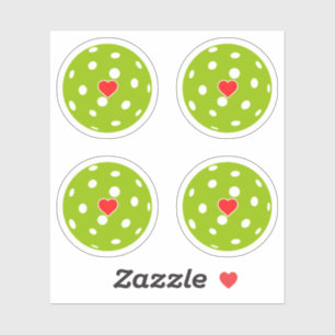 Sticker Sport i love Pickleball green balls