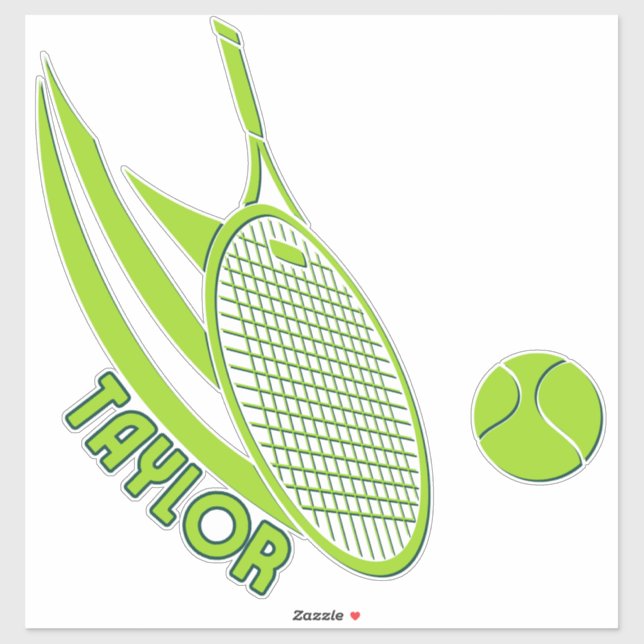 Sticker Sports Personnalisés Avec Tennis De Nom (Feuille)