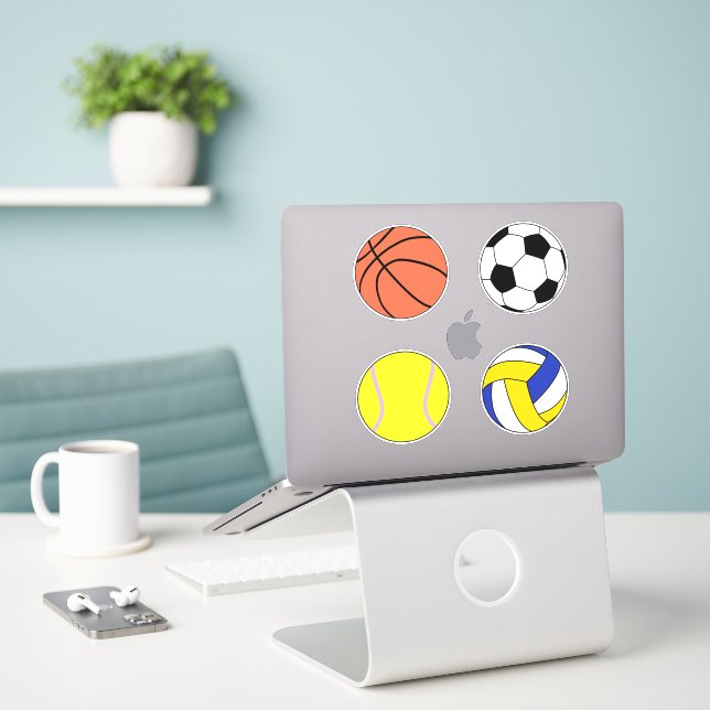 Sticker Sports populaires basket-ball tennis football voll (Ordinateur portable sur le bureau)