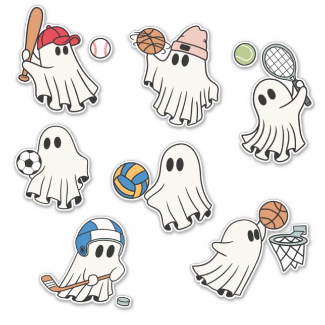 Sticker Sporty Spectral Fun mignon Ghost Pack (Devant)