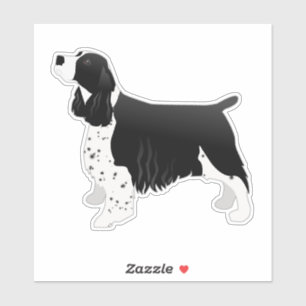 Sticker Springer Spaniel Chien race Vue latérale Silhouett