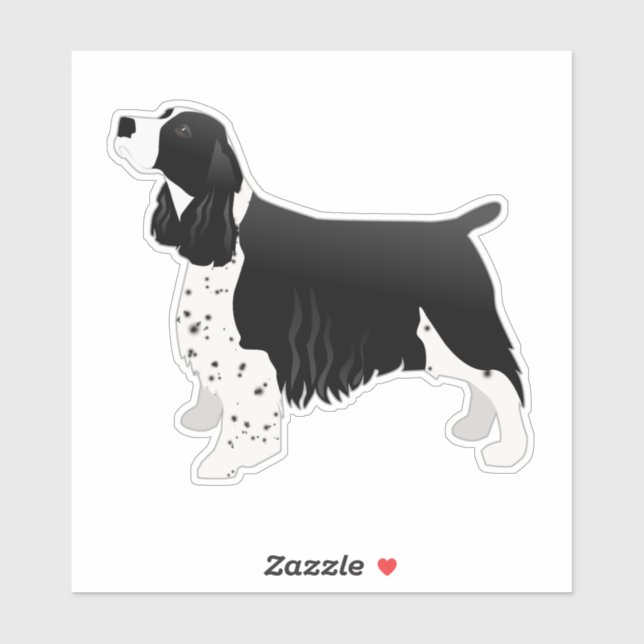 Sticker Springer Spaniel Chien race Vue latérale Silhouett (Feuille)
