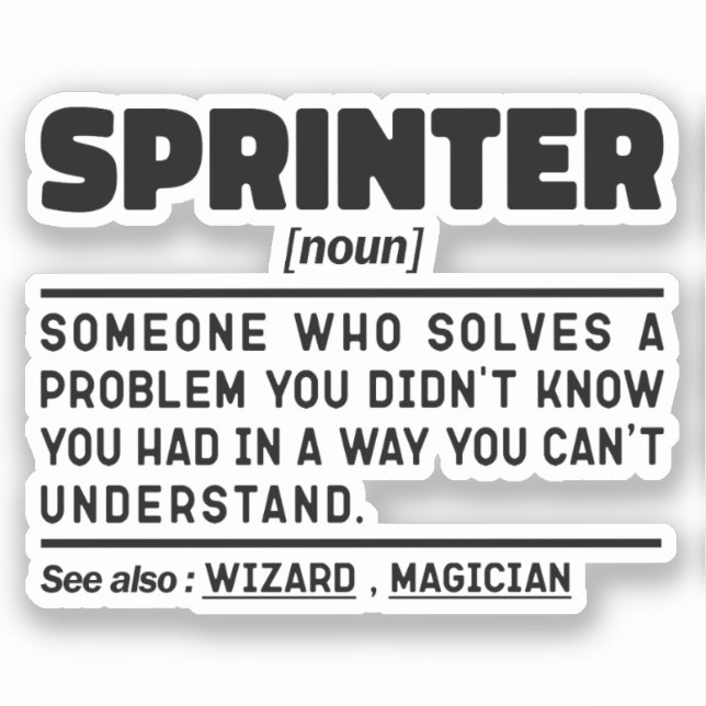 Sticker Sprinter Noun Définition Sport Fitness Cool (Recto)
