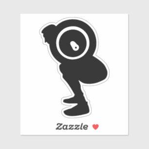 Sticker squat icone barre musculation bodybuilding