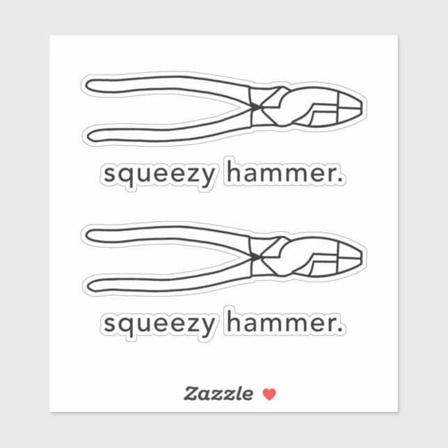 Sticker Squeezy Hammer Funny Electricien (Feuille)