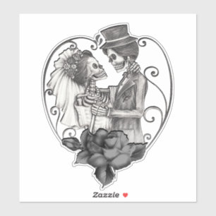 Sticker Squelette Amour Couple Mariage Danse Mariage