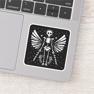 Sticker Squelette ange Noël gothique