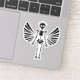 Sticker Squelette ange Noël gothique
