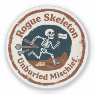 Sticker Squelette courant avec humour sur les outils
