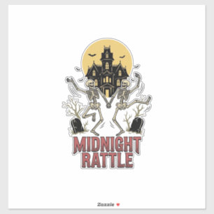 Sticker Squelette dansant Halloween Manoir hanté Vintage G