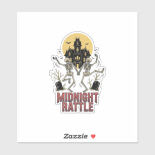 Sticker Squelette dansant Halloween Manoir hanté Vintage G