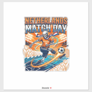 Sticker Squelette de frappeur de jour de match des Pays-Ba