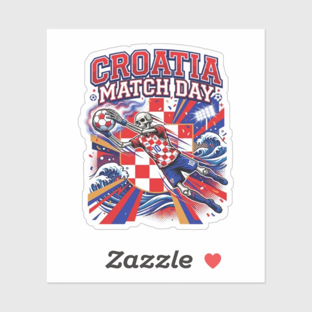 Sticker Squelette de la journée de match de Croatie Nation (Feuille)