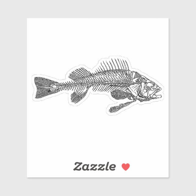 Sticker Squelette de poisson (Feuille)