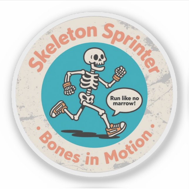 Sticker Squelette de sprinter os en mouvement (Devant)