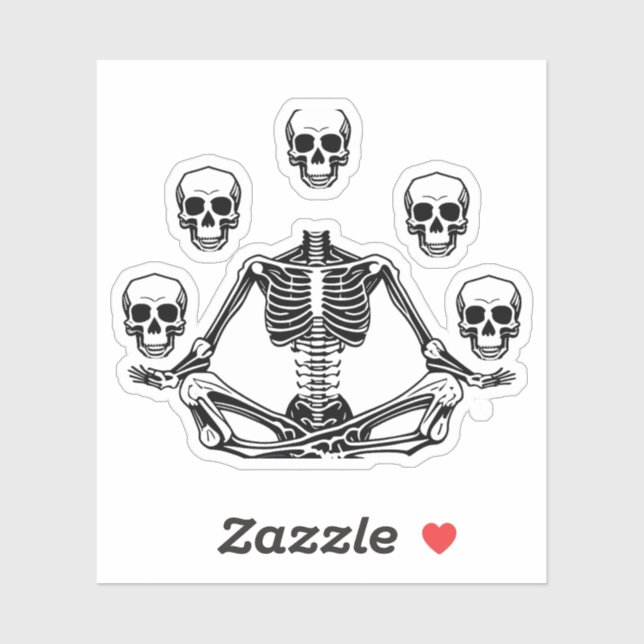 Sticker Squelette de yoga (Feuille)