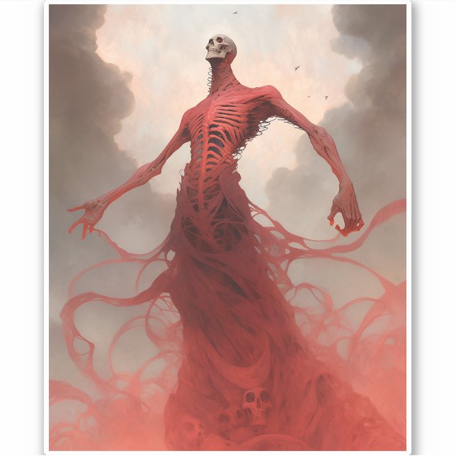 Sticker Squelette Démon Créature Imaginaire foncé Horreur (Devant)