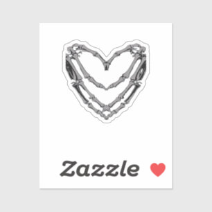 Sticker Squelette Mains Coeur Signer Retro Costume Hallowe