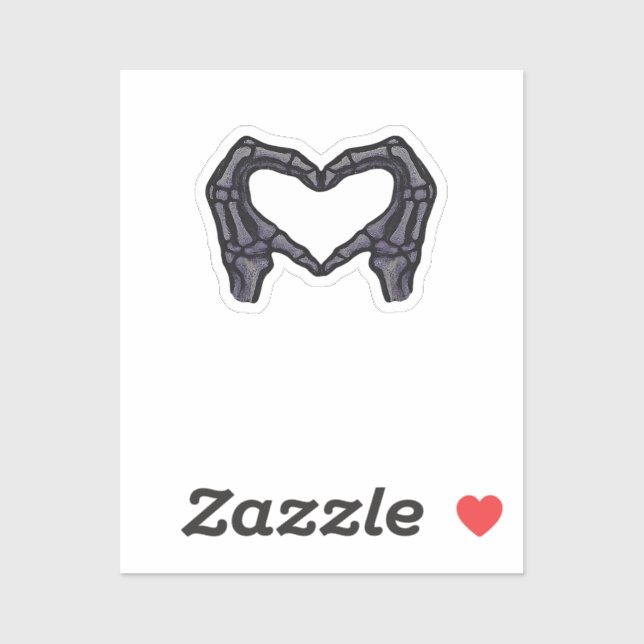 Sticker Squelette Mains Formant Un Coeur (Feuille)