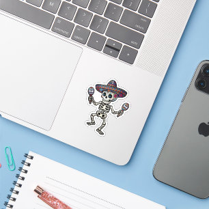 Sticker Squelette Mexicain Coloré