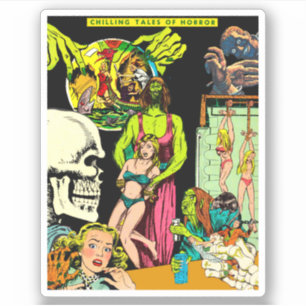 Sticker Squelette Monstres Sorcière Art modifié Horreur Co