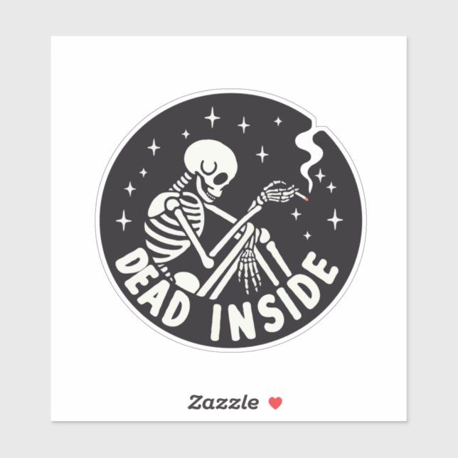 Sticker Squelette mort à l'intérieur (Feuille)