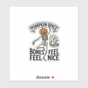 Sticker Squelette Spice Pumpkin Vintage Danse Halloween Sh