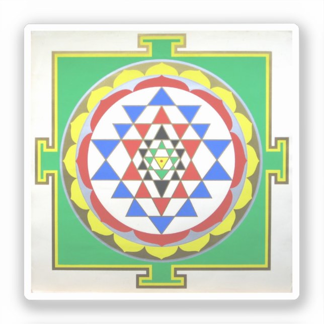 Sticker Sri Yantra - Couleurs précises (Recto)
