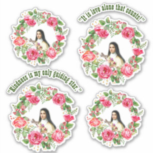 Sticker St catholique Therese cite les roses roses
