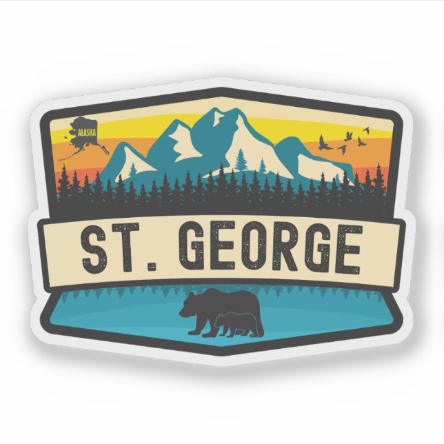 Sticker St. George, Alaska (Devant)