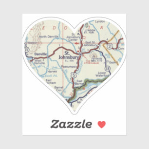 Sticker St. Johnsbury VT Carte Rétro