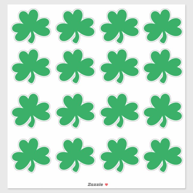 Sticker St. Patrick's Day Four Leaf Clover Party Green (Feuille)