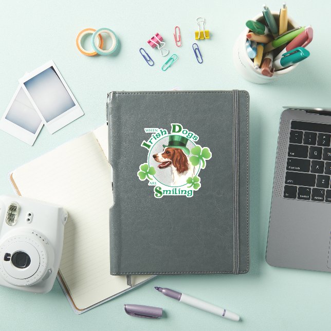 Sticker St. Patrick's Day Irlandais Rouge & Blanc Setter V (Couverture iPad)