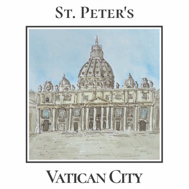 Sticker St. Peter's Basilica, Vatican City, Italy (Recto)