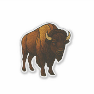 Sticker Stained Glass Buffalo