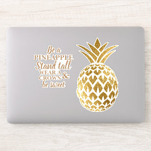 Sticker Stand de l'ananas doré Fier et doux couronné