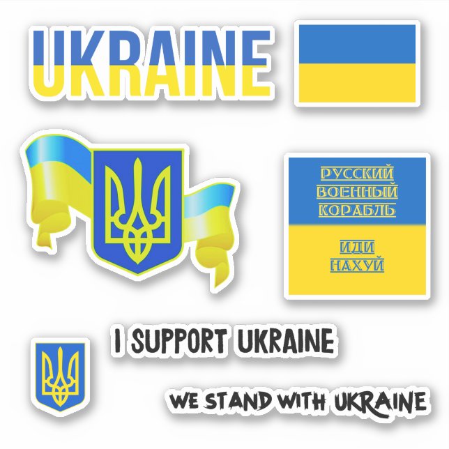 Sticker STAND personnalisé avec prise en charge UKRAINE -  (Devant)