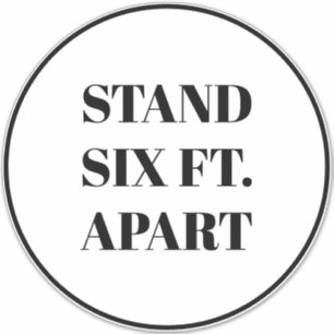 Sticker Stand Six Pieds Apart Covid 19 Grand Étage Circle