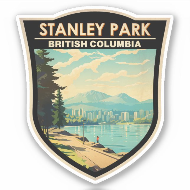 Sticker Stanley Park Vancouver Canada Travel Art Vintage