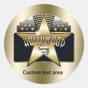 Sticker Star Party Gold Hollywood Retro Typography