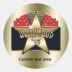 Sticker Star Party Gold Hollywood Retro Typography