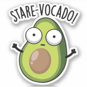 Sticker Stare-vocado Funny Avocado Pun