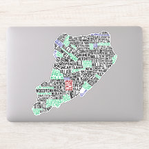 Staten Island New York Word Art Map
