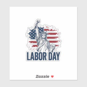 Sticker Statue de la Liberté Fête du Travail Design Patrio
