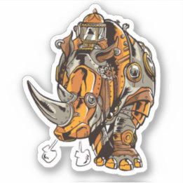 Sticker Steampunk Armor RHINO Mécanique Geek Chic