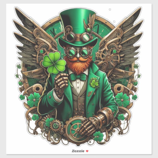 Sticker Steampunk de la Saint Patrick (Feuille)