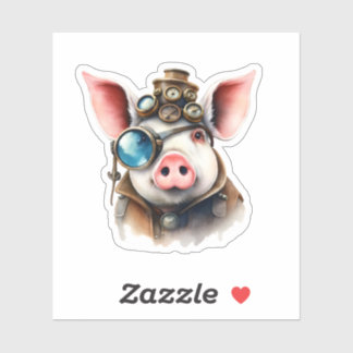Sticker Steampunk Pig