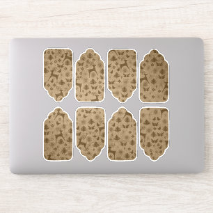 Sticker Steampunk Vintage Noël Rustique Kraft Tags cadeaux