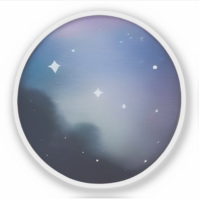 Sticker Stellar Serenity: Abstract Starry Night (Devant)