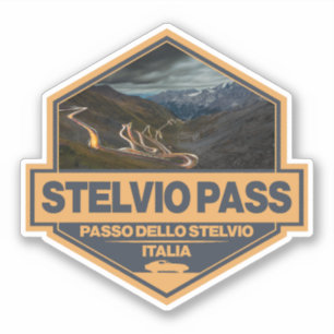 Sticker Stelvio Pass Passo Dello Stelvio Travel Art Badge